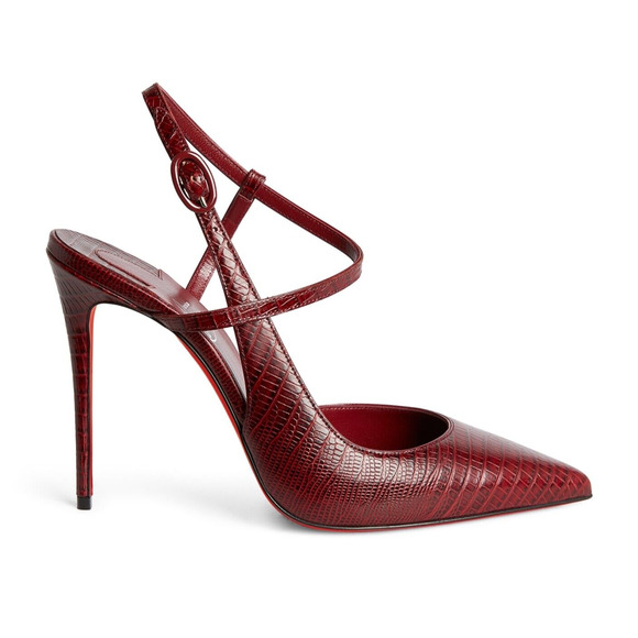 Christian Louboutin Jenlove 100 Bourbon Lizzy Ankle Strap Pointed Heel Pump 38.5